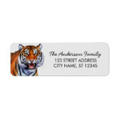 Étiquette Adresse de retour tigre (Devant)
