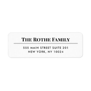 Étiquette Adresse de retour traditionnelle en noir et blanc