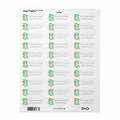 Étiquette Adresse de retour Trèfle vert à quatre feuilles (Feuille entière)