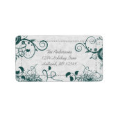 Étiquette Adresse de retour turquoise Swirl (Devant)