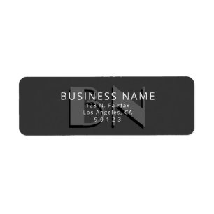 Étiquette Adresse de retour unique en gris monogramme