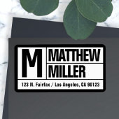 Étiquette Adresse de retour unique et moderne Bold | Blanc n