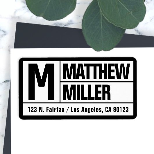 Étiquette Adresse de retour unique et moderne Bold | Blanc n