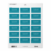 Étiquette Adresse de Retour Vagues Turquoise (Feuille entière)