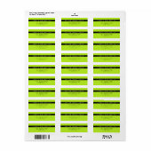 Étiquette Adresse de retour vert citron simple moderne (Feuille entière)
