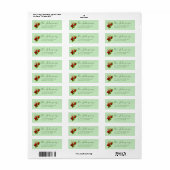 Étiquette Adresse de retour verte fraise (Feuille entière)