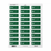 Étiquette Adresse de retour verte graduée (Feuille entière)
