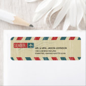 ÉTIQUETTE ADRESSE DE RETOUR VINTAGE (En situation)