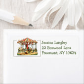 Étiquette Adresse de retour vintage pour enfants (En situation)