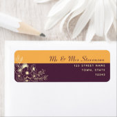 Étiquette Adresse de retour Violet Prune (En situation)