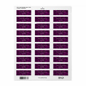 Étiquette Adresse de retour violet simple (Feuille entière)