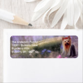 Étiquette Adresse de retour Yorkshire Terrier (En situation)