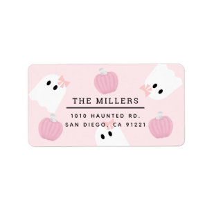 Étiquette Adresse de rose de fille et de citrouille de