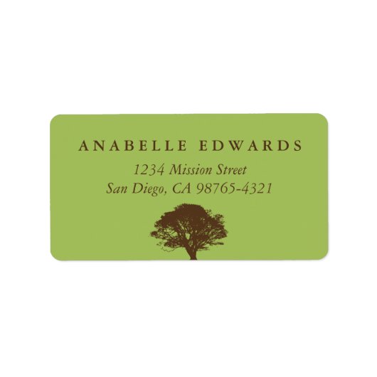 Étiquette Adresse de scellé de l'enveloppe de chêne éternel  (Devant)