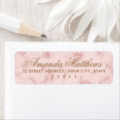 Étiquette Adresse de script de calligraphie en marbre rose (En situation)