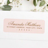 Étiquette Adresse de script de calligraphie rose vif chic