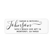 Étiquette Adresse de script moderne pour les familles et le (Devant)