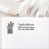 Étiquette Adresse de script personnalisé noir blanc moderne (En situation)