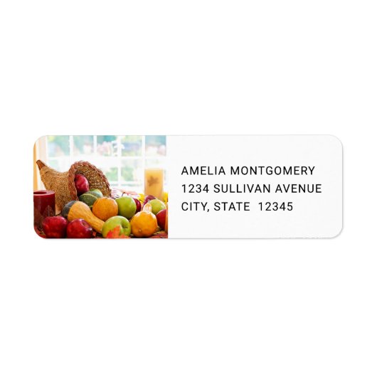 Étiquette Adresse de table de récolte de cornucopia classiqu (Devant)