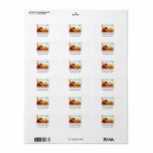 Étiquette Adresse de table de récolte de cornucopia classiqu (Feuille entière)