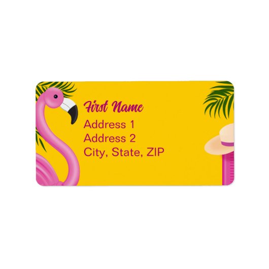 Étiquette Adresse de vacances de validation Pinky (Devant)