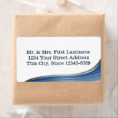 Étiquette Adresse de vague bleue (En situation)