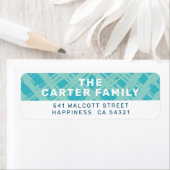 Étiquette ADRESSE D'ENVOI traversée moderne écoutille motif (En situation)