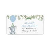 Étiquette Adresse des ballons de verdure bleu éléphant (Devant)