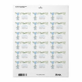 Étiquette Adresse des ballons de verdure bleu éléphant (Feuille entière)