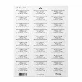 ÉTIQUETTE ADRESSE DES BARRES EN FER FORCÉ (Feuille entière)