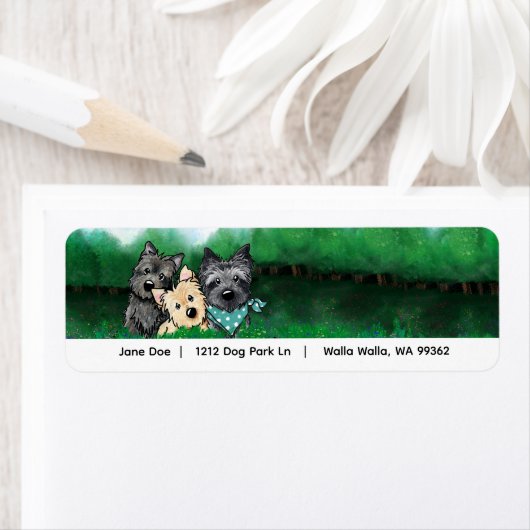 Étiquette Adresse des Cairn Terriers (En situation)