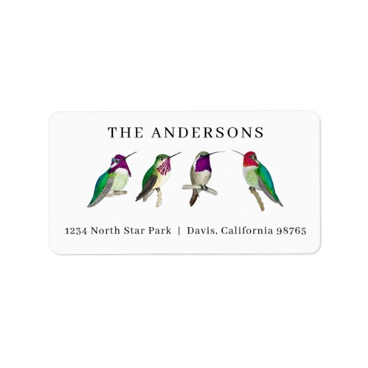 Étiquette Adresse des colibris (Devant)