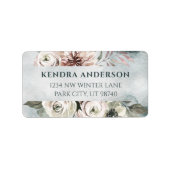 Étiquette Adresse des fleurs d'aquarelle (Devant)