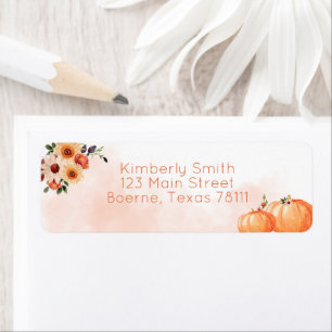 Étiquette Adresse des fleurs d'aquarelle d'automne