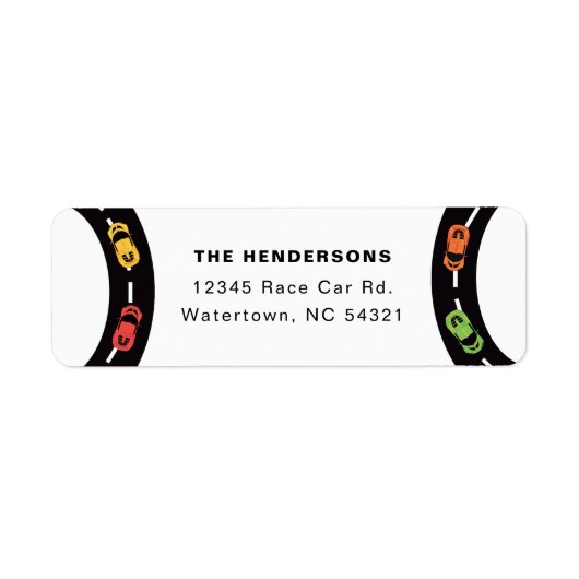 Étiquette Adresse des voitures de course (Devant)
