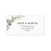 Étiquette adresse d'eucalyptus aquarelle (Devant)