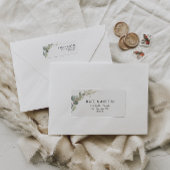 Étiquette adresse d'eucalyptus aquarelle