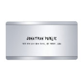 Étiquette Adresse d'expédition minimaliste argentée moderne (Devant)