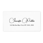 Étiquette Adresse d'expédition Modèle simple manuscrit (Devant)