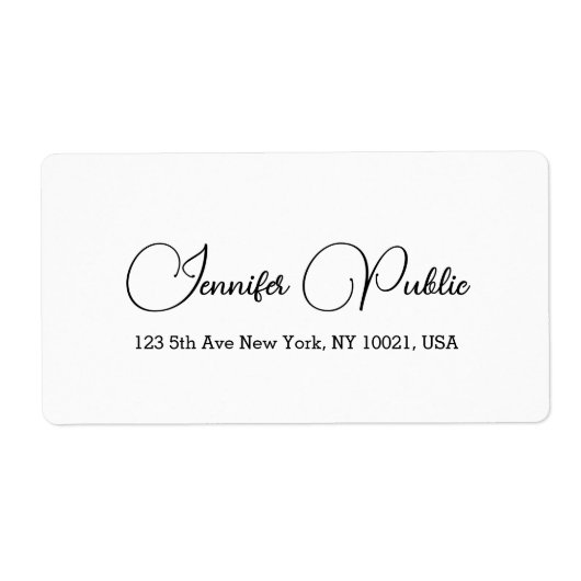 Étiquette Adresse d'expédition Modèle simple manuscrit (Devant)