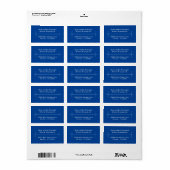 Étiquette Adresse d'expédition professionnelle bleue (Feuille entière)