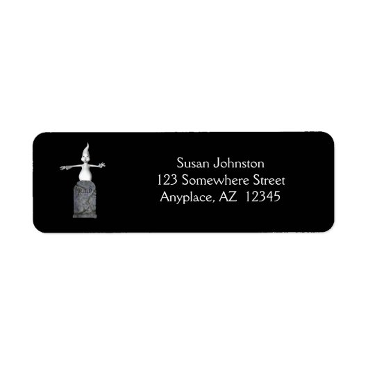 Étiquette Adresse d'Halloween du fantôme coute Tombstone (Devant)