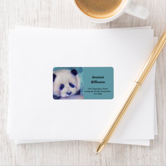 ÉTIQUETTE ADRESSE D'OURS PANDA DOUCE (En situation)