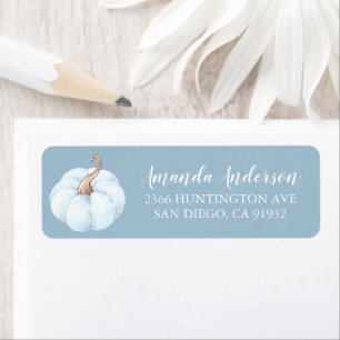 Étiquette Adresse du Baby shower Citrouille bleu