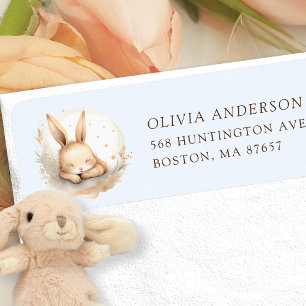 Étiquette Adresse du Baby shower de filles de lapin de sciag