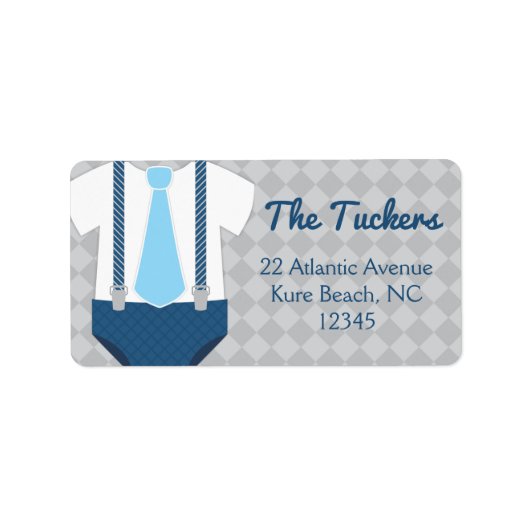 Étiquette Adresse du Baby shower de la calotte Little Man (Devant)