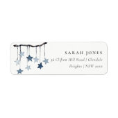 Étiquette Adresse du Baby shower mobile Simple Blue Star (Devant)