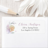 Étiquette Adresse du Baby shower papillon et fleurs de la fi (En situation)