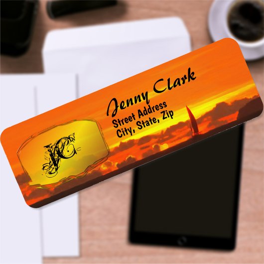 Étiquette Adresse du bateau à voile Sunset 1300