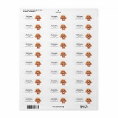 Étiquette Adresse du caniche (Feuille entière)